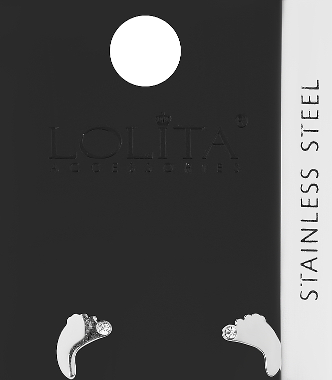 Сережки жіночі, сліди з каменем, золотисті - Lolita Accessories — фото N1