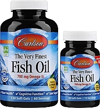 Духи, Парфюмерия, косметика Набор "Рыбий жир, запах лимона" - Carlson Labs The Very Finest Fish Oil (cap/120szt + cap/30szt)