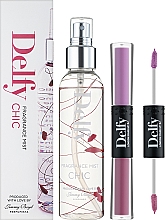 Духи, Парфюмерия, косметика Delfy Chic - Набор (b/spray/150ml + lipstick/5ml)