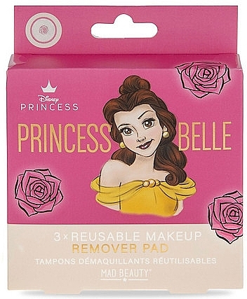 Очищувальні багаторазові педи для обличчя - Mad Beauty Disney Princess Remover Pad Belle — фото N2