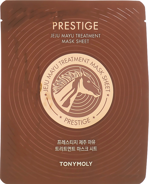 Тканинна маска з конячим жиром - Tony Moly Prestige Jeju Mayu Mask Sheet — фото N1