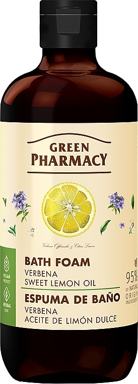Піна для ванни "Вербена та олія солодкого лимона" - Зелена Аптека