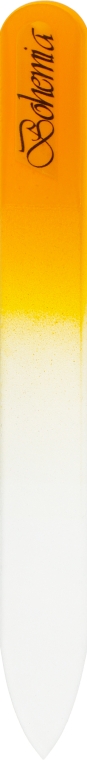 Пилочка хрустальная в чехле из кожи 99-1052, желтая, 105мм - SPL — фото N1