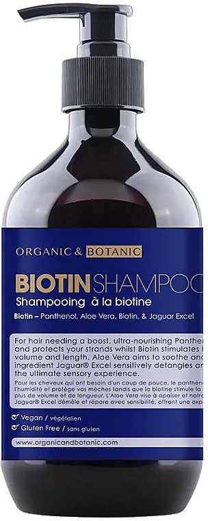 Шампунь для волосся з біотином - Organic & Botanic Biotin Shampoo — фото N1