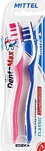 Зубная щетка средней жесткости, синяя+розовая - Elkos Dental Classic — фото N1