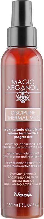 Термозащитное молочко-спрей для гладкости волос - Nook Magic Arganoil Disciplining Thermal Milk — фото N2