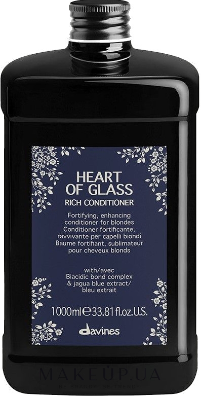 Живильний кондиціонер для підтримання кольору, для блонду - Davines Heart Of Glass Rich Conditioner — фото 1000ml