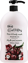 Шампунь-гель для душу "Вишня і алое вера" - Bluxcosmetics Naturaphy Hair & Body Wash — фото N1