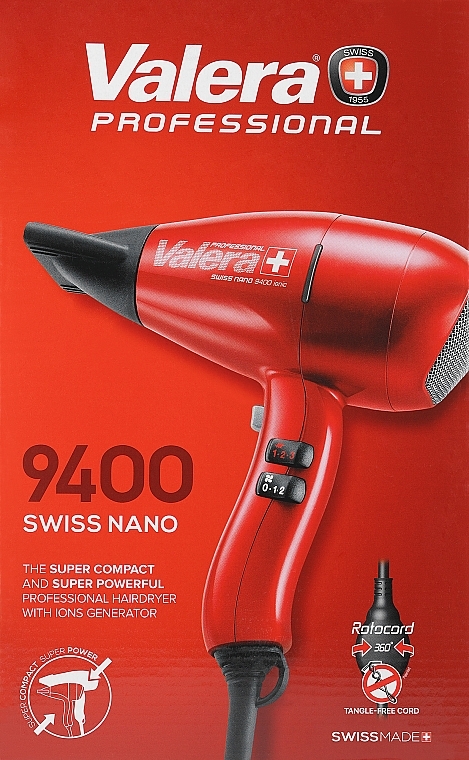Фен для волос - Valera Swiss Nano 9400 Ionic Rotocord — фото N3