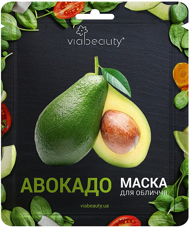 Увлажняющая тканевая маска для лица с маслом авокадо - Viabeauty