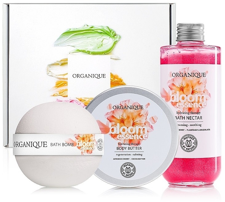 Набор - Organique Bloom Essence (b/bat/200ml + b/nectar/200ml + b/bomb/170g) — фото N1