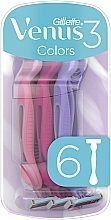 Набор одноразовых станков для бритья, 6 шт - Gillette Venus 3 — фото N1