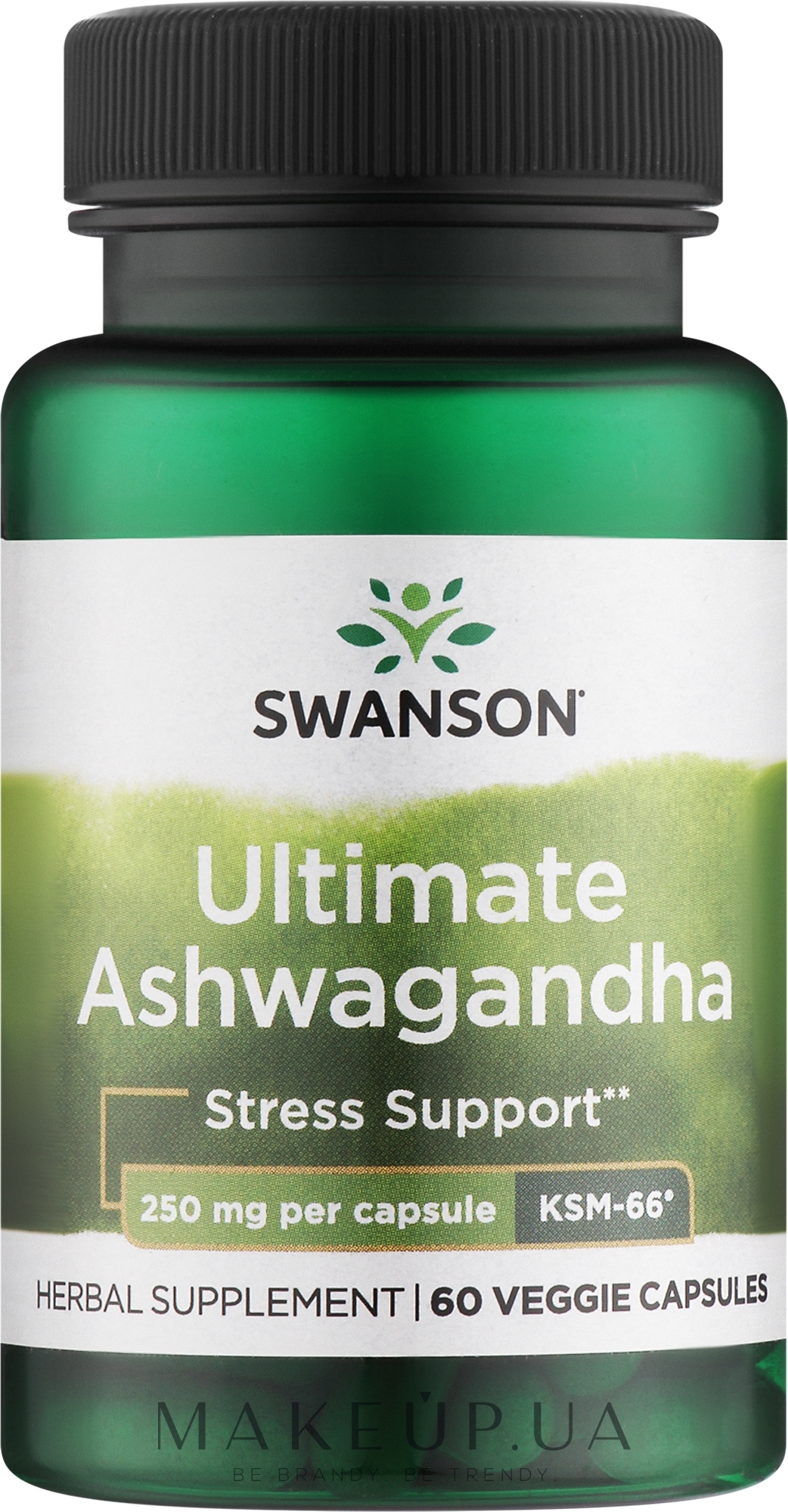 Пищевая добавка "Ашваганда" - Swanson Ultimate Ashwagandha 250 Mg — фото 60шт