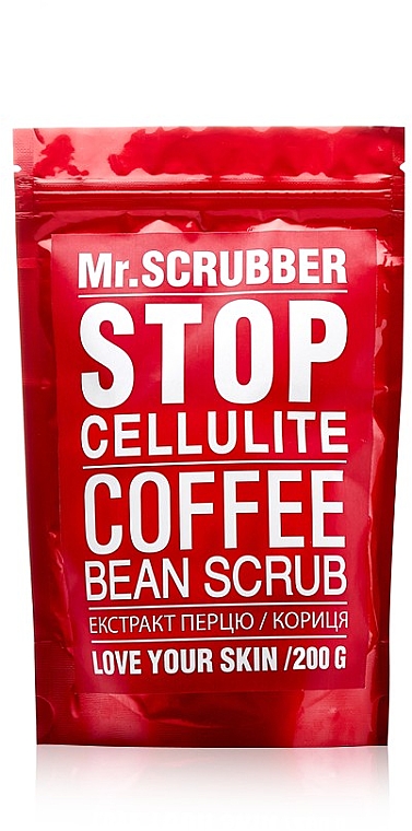 УЦЕНКА Антицелюлитний скраб для тела - Mr.Scrubber Stop Cellulite Coffee Bean Scrub * — фото N1