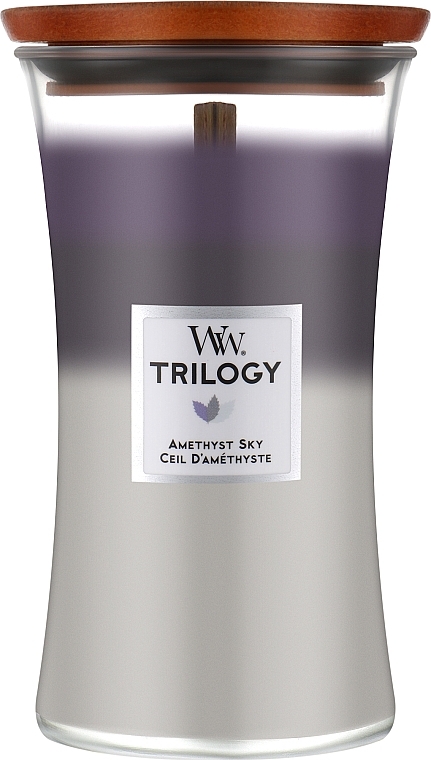 Ароматична свічка - Woodwick Trilogy Hourglass Candle Amethyst Sky — фото N1