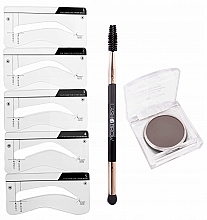 Духи, Парфюмерия, косметика Набор для бровей - Lash Brow Stamp Brows 5 (br/shadow/2g + brush + acc)