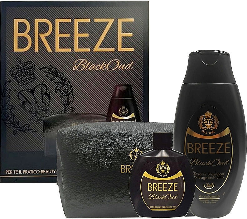 Breeze Black Oud - Набор (shower gel/400ml + deo/100ml + cosm bag/1pc) — фото N1