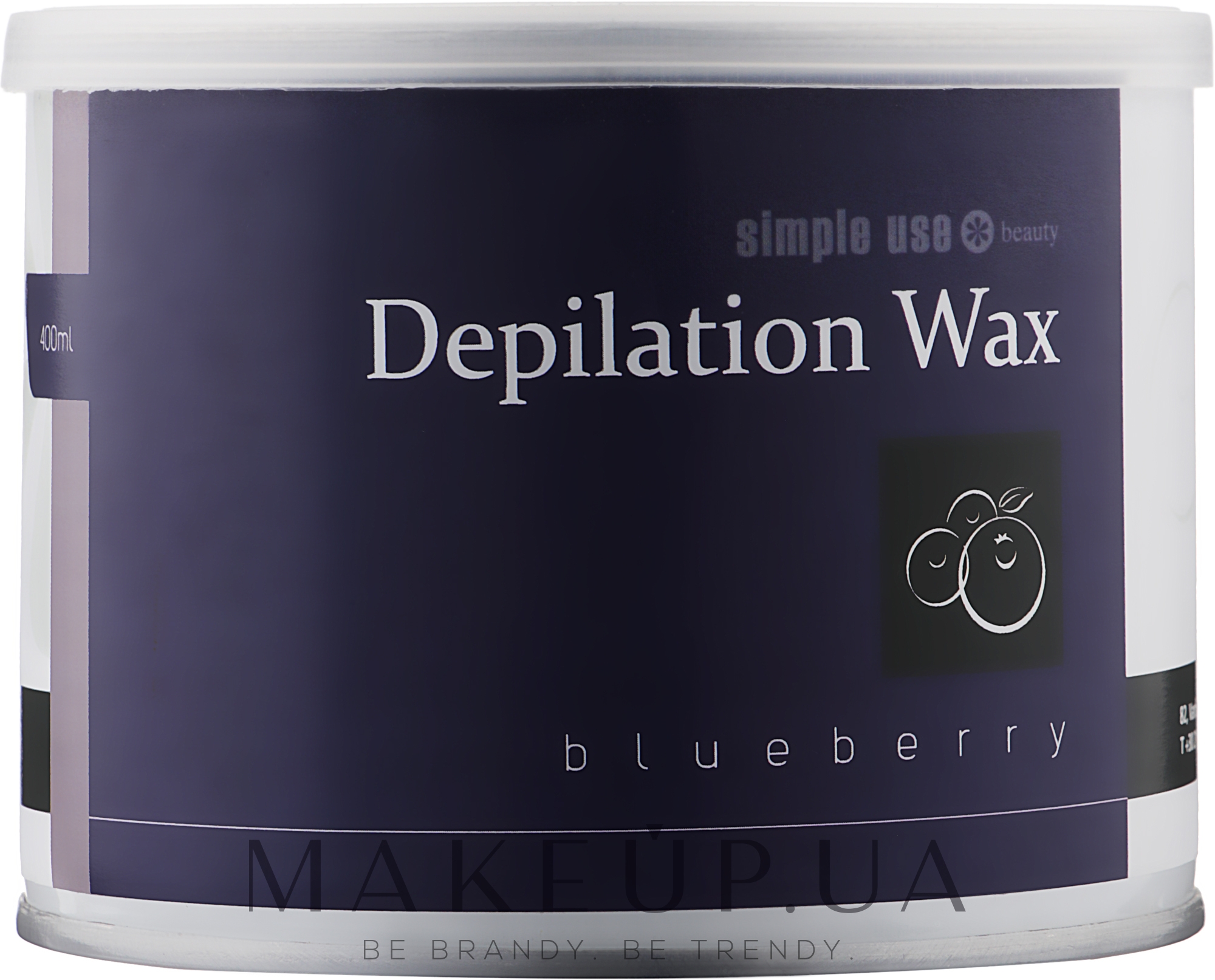 Теплий віск для депіляції в банці "Чорниця" - Simple Use Beauty Depilation Wax — фото 400ml