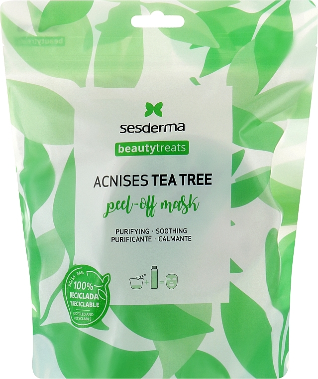 Маска-пилинг для лица - SesDerma Laboratories Beauty Treats Acnises Tea Tree Peel-Off Mask (liquid/75ml + powder/25g) — фото N1