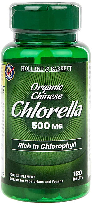 Пищевая добавка "Китайская хлорелла" - Holland & Barrett Chinese Chlorella 500mg  — фото N1