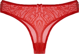 Женские трусики-стринги из прозрачной сетки, красные - Moraj — фото N1