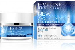 Парфумерія, косметика Оновлювальний нічний крем - Eveline Cosmetics Aqua Hybrid Gel