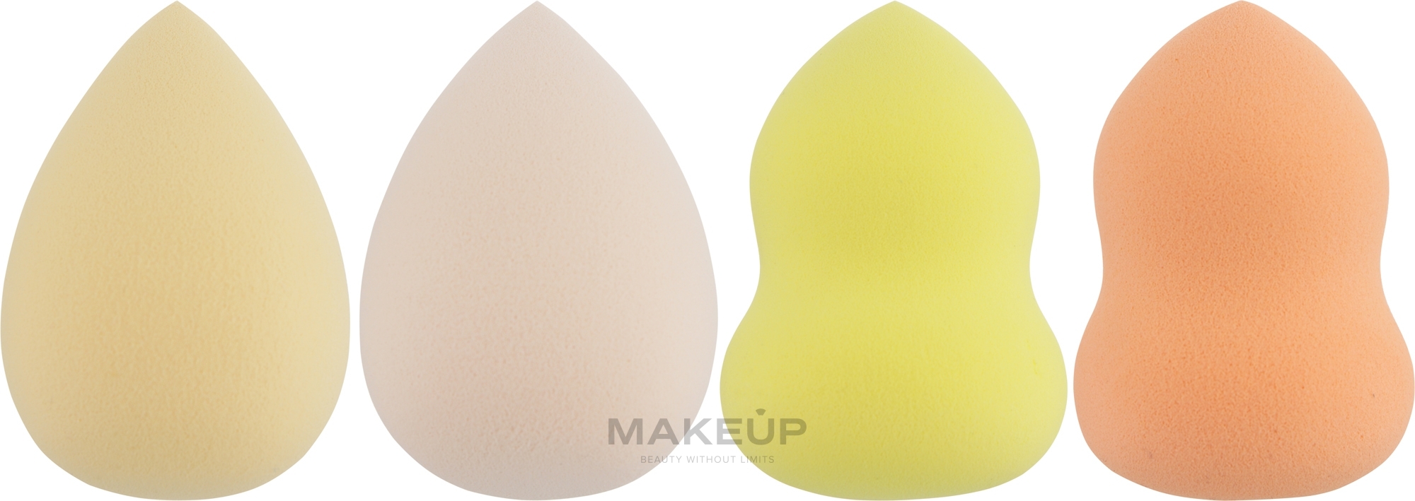 Набір спонжів для макіяжу 4 в 1, Pf-298, жовті - Puffic Fashion — фото 4шт