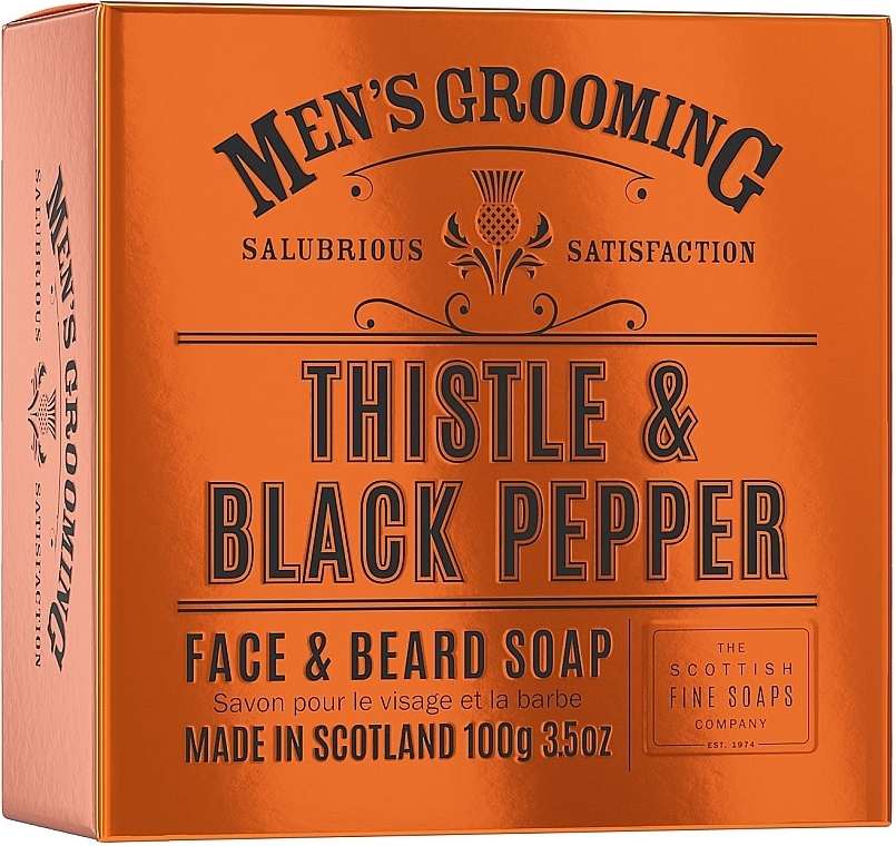 Scottish Fine Soaps Thistle & Black Pepper Face & Beard Soap - Мыло для лица и бороды — фото N1