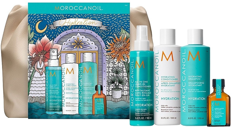 Набор для ухода за волосами, 5 продуктов - Moroccanoil Holiday Bag Hydration — фото N1