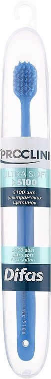 Зубна щітка "Ultra Soft" 512063, світло-синя із синьою щетиною, в кейсі - Difas Pro-Clinic 5100 — фото N1