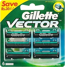 Сменные кассеты для бритья, 6 шт. - Gillette Vector  — фото N1