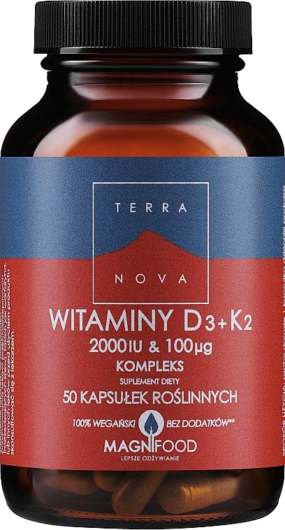 Пищевая добавка - Terranova Vitamin D3+K2 2000 Complex — фото N1