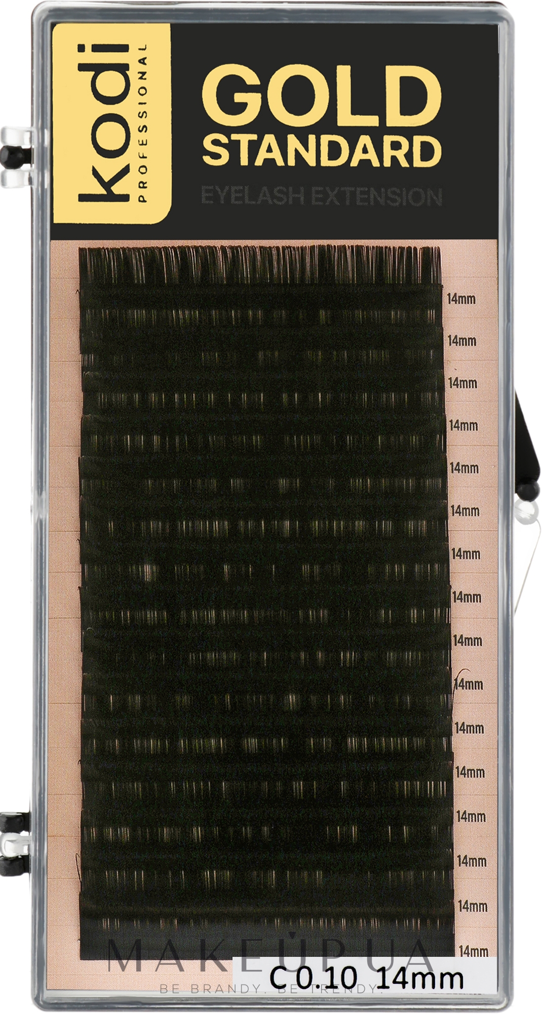 Накладные ресницы Gold Standart C 0.10 (16 рядов: 14 мм) - Kodi Professional — фото 1уп