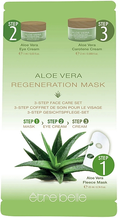 Набор - Etre Belle Aloe Vera 3-Step Face Care Set (f/cr/2ml + mask/22ml + eye/cr/1ml) — фото N1