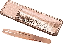 Духи, Парфюмерия, косметика Мини-пинцет с футляром - Tweezerman Rose Gold Mini Slant Tweezer With Case