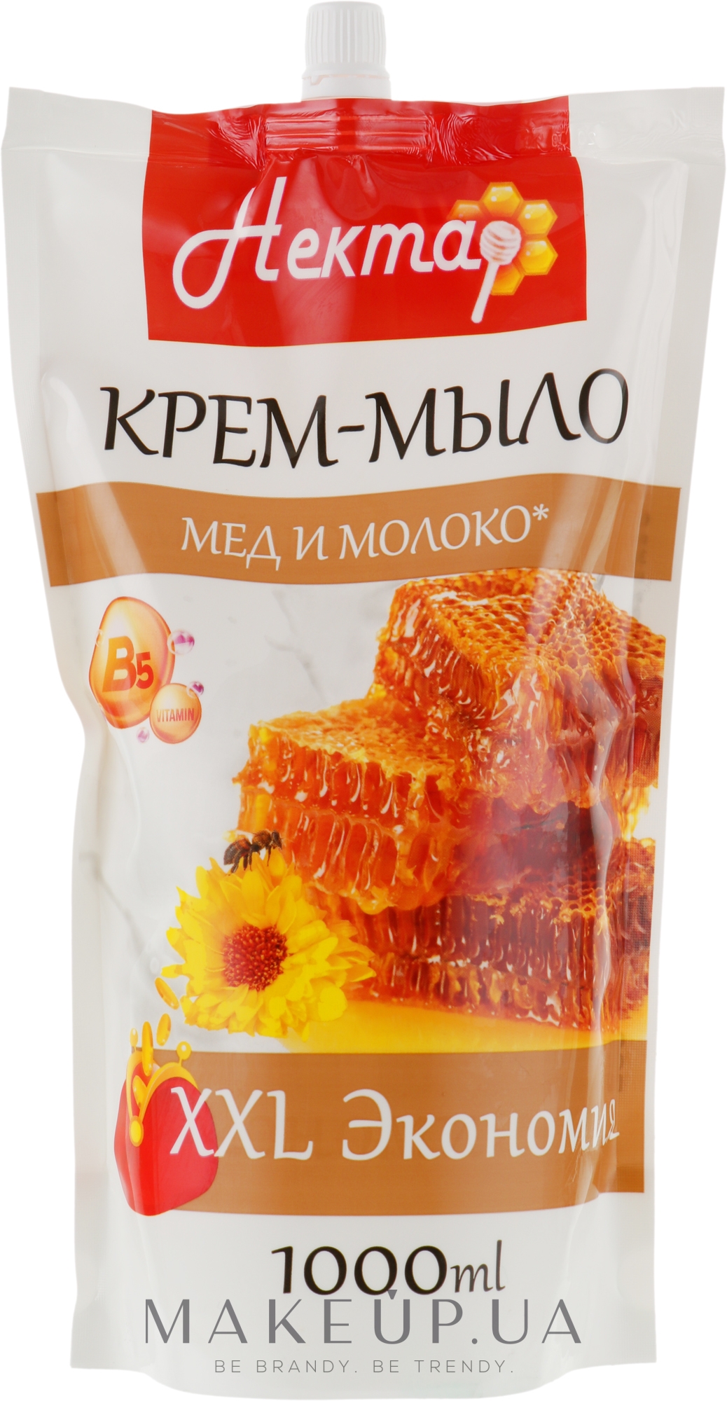 Жидкое крем-мыло "Нектар. Мед с молоком" - Aqua Cosmetics (дой-пак) — фото 1000ml