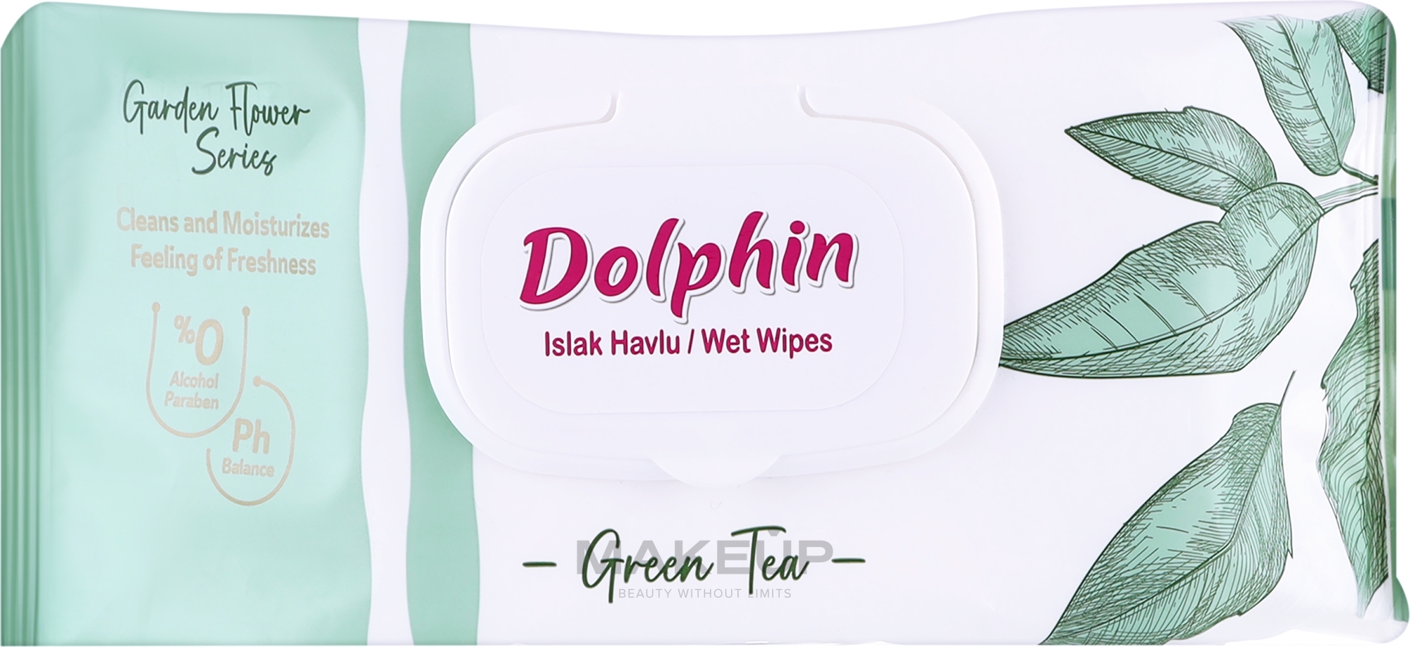 Влажные салфетки "Green Tea" - Dolphin — фото 72шт