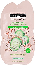 Парфумерія, косметика Глиняна маска для обличчя «Огірок і рожева сіль» - Freeman Feeling Beautiful Mask (міні)
