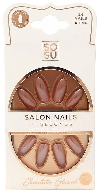 Набір накладних нігтів - Sosu by SJ Salon Nails In Seconds Chocolate Glazed — фото N1