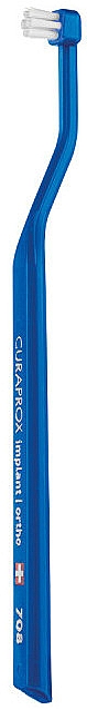 Монопучковая зубная щетка "Single CS 708", синяя - Curaprox CS 708 Implant — фото N1