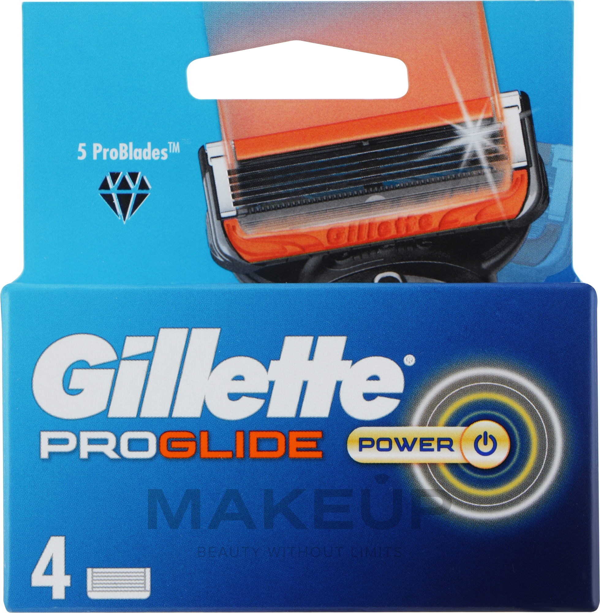 Змінні касети для гоління, 4 шт. - Gillette Fusion5 ProGlide Power — фото 4шт