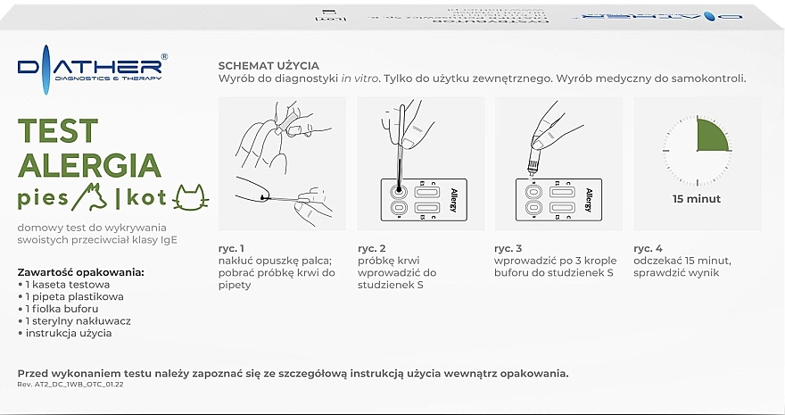 Тест для выявления аллергии на собак и котов - Diather Diagnostics & Therapy — фото N3