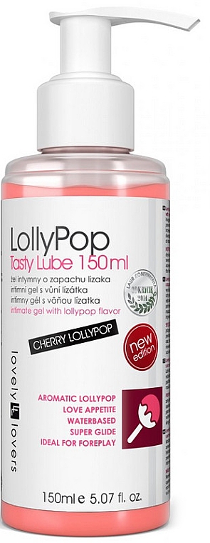 Гель-змазка для інтимної зони, з ароматом вишневого льодяника - Lovely Lovers LollyPop Tasty Lube — фото N1