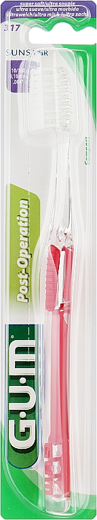 Постоперационная зубная щетка, сумермягкая, красная - G.U.M Post Surgical Toothbrush — фото N1
