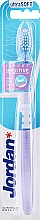 Духи, Парфюмерия, косметика Зубная щетка для чувствительных зубов и десен, ультрамягкая, фиолетовая в полоску - Jordan Target Sensitive