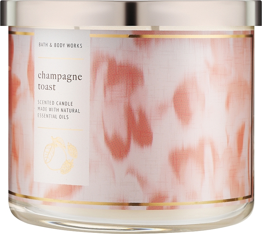 Аромасвеча 3-х фитильная - Bath and Body Works Champagne Toast Candle — фото N1