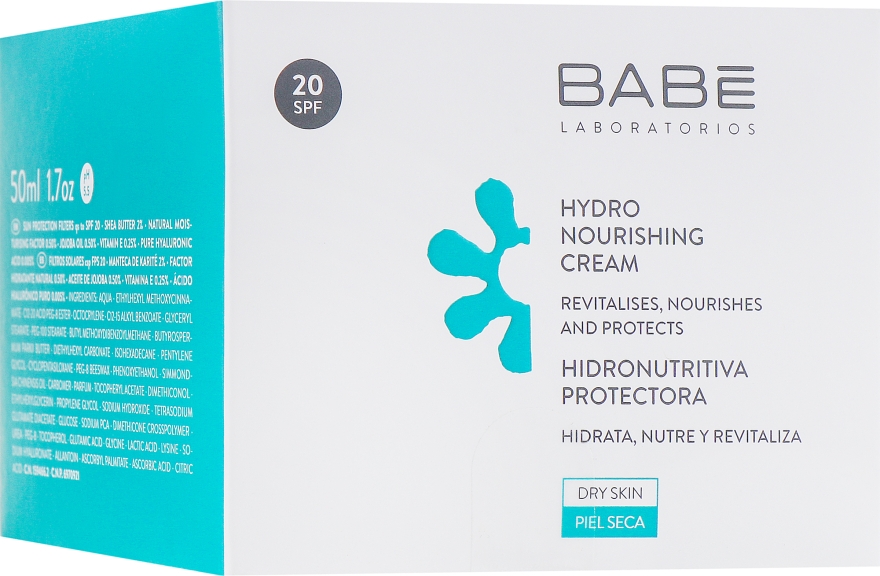 Зволожувальний живильний крем з SPF 20 - Babe Laboratorios Hydro Nourishing Cream — фото N1