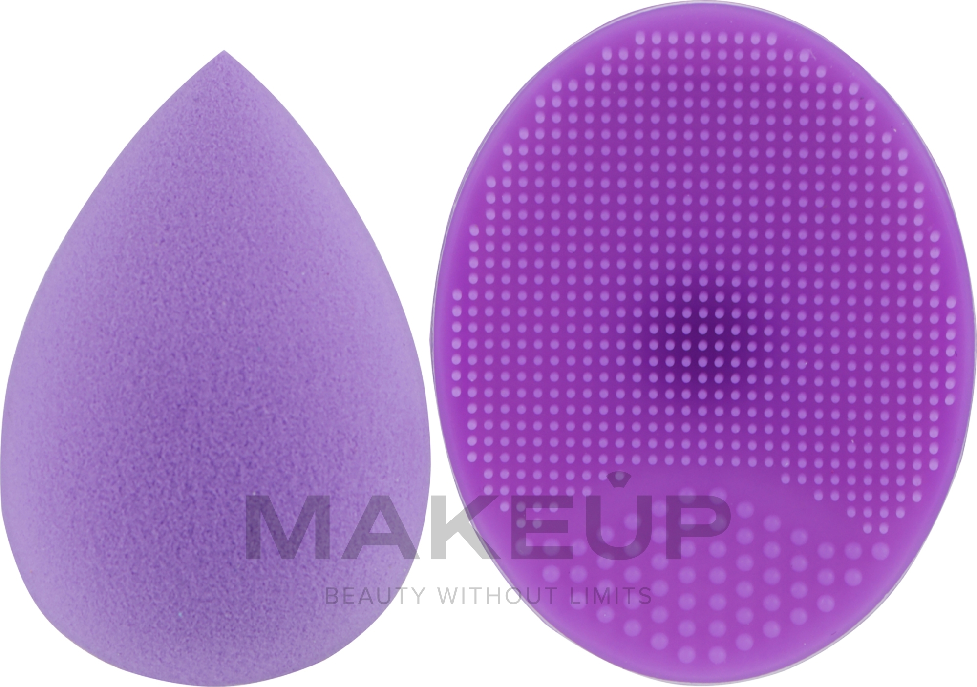 Набір спонжів для макіяжу та вмивання, 2 в 1, PF-52, фіолетовий + фіолетовий - Puffic Fashion — фото 2шт