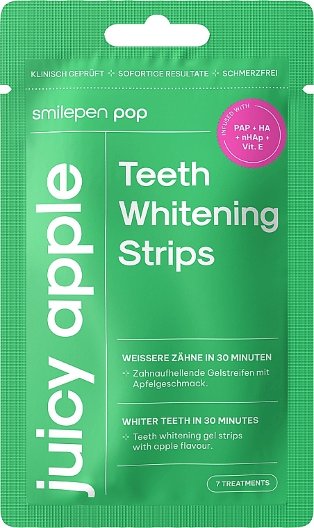 Отбеливающие полоски для зубов - SwissWhite Smilepen Pop Juicy Apple Teeth Whitening Strips — фото N1