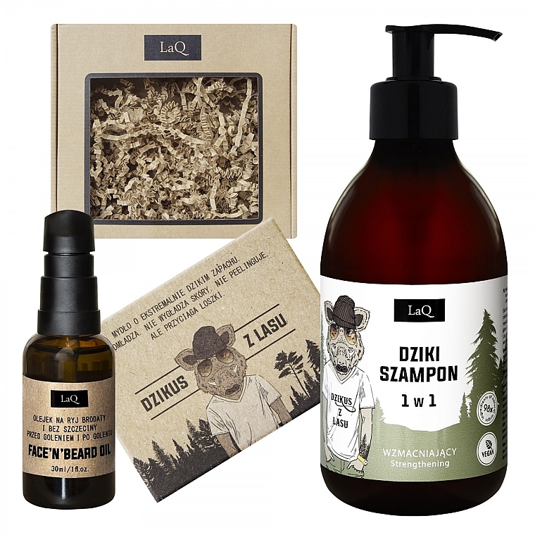 Набор - LaQ Boar Gift Set For Men (sham/300ml + oil/30ml + soap/85g) — фото N2